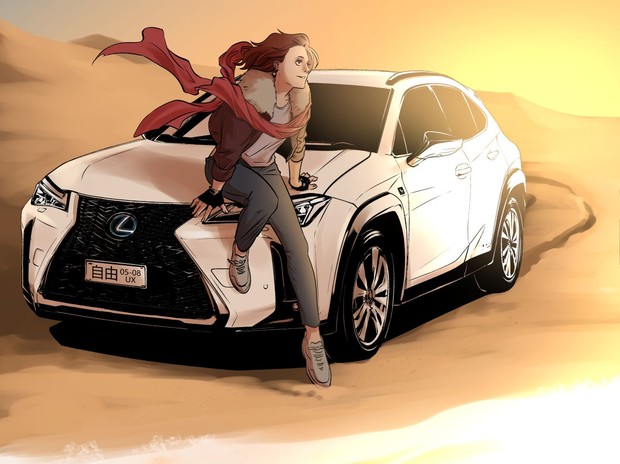 Lexus automobili kao junaci manga stripa