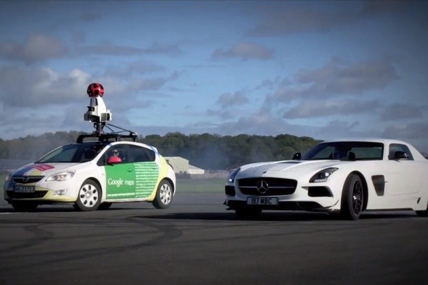 Stig iz Top Geara vs. Google Street View automobil